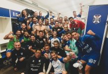 El vestuario celebra el triunfo ante el Eibar