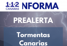 El Gobierno de Canarias declara la prealerta por tormentas en todo el Archipiélago