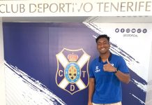 El primer día de Landázuri como jugador del Tenerife